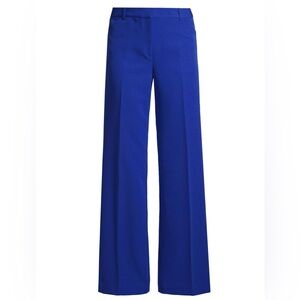 Kobi Halperin Ryan Twill Trousers Vibrant Sea Blue Cobalt Wide Leg Pant Size 14